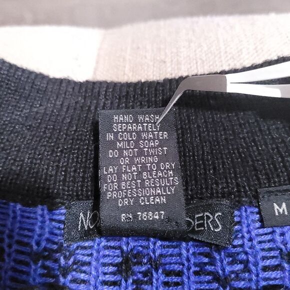 NOMADIC TRADERS Blue Fair Isle Snowflake Zip Up Cardigan Womens Medium - Picture 6 of 10